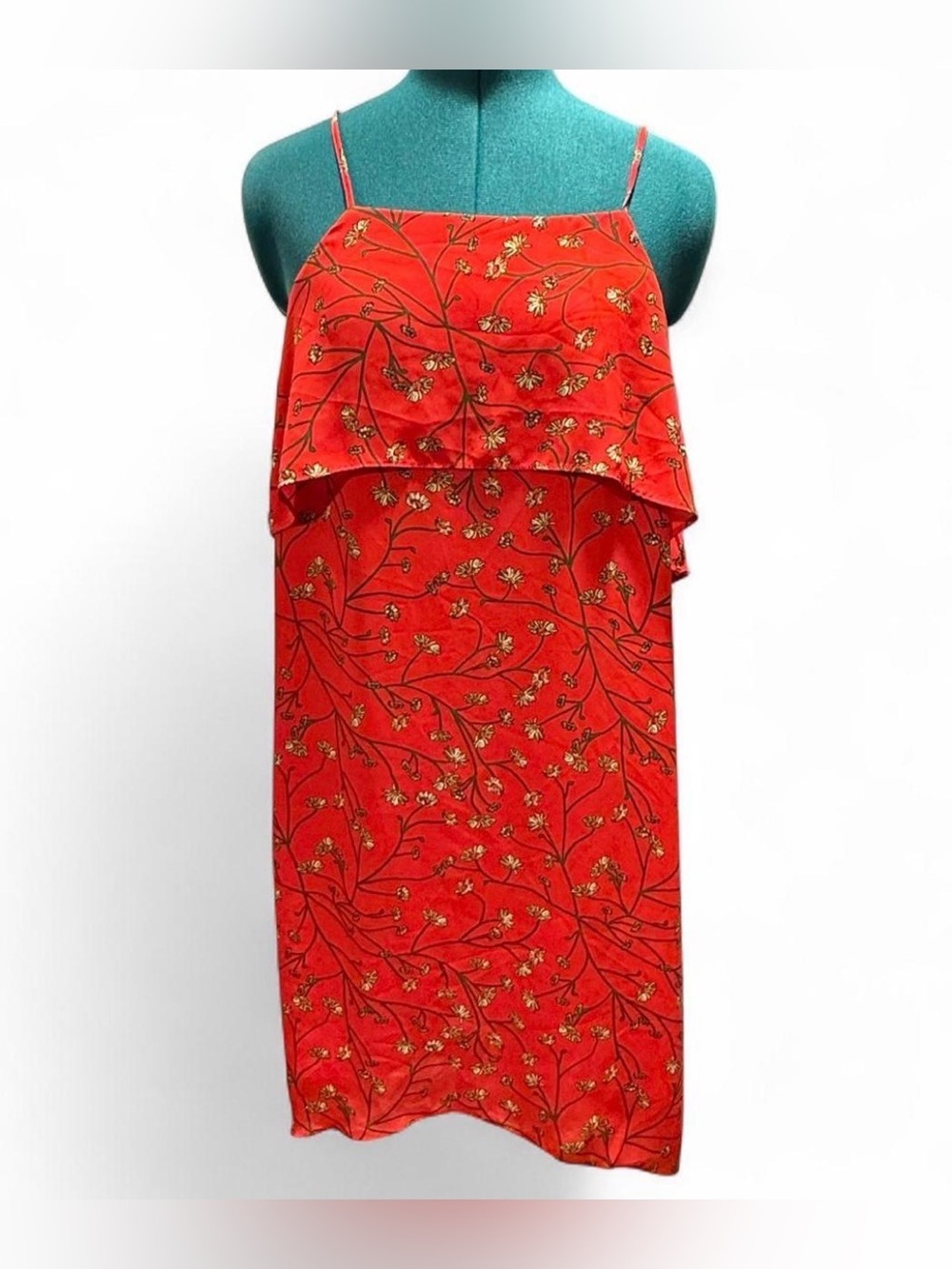 Tabitha Webb Red Floral High-Low Sundress with Spaghetti Straps